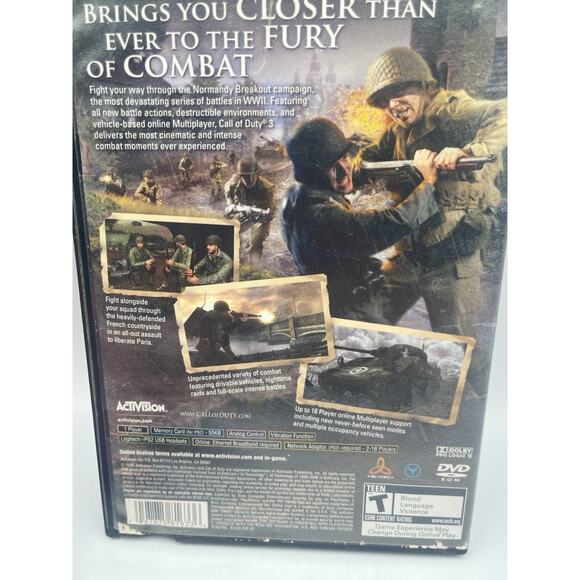 Call of Duty 3 (Sony PlayStation 2, 2006) No Manual - Fast Shipping! - Picture 3 of 7